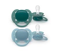 Philips Ultra Soft Pacifier 18m+ Green/Blue x2