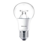 PHILIPS Pack of 10 x Master 8W (60W Replacement) A60 LED Bulb, E27 Edison Screw, Dim Tone, Warm 2200K-2700K, Clear Lamp, UK (10)