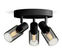 Philips Palms Spot 3-Head on Round plale, E14 not Included, Black, IP20