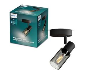 PHILIPS Palms Spot 1-Head, E14 not Included, Black, IP20