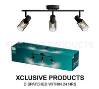 Philips Palms Spot 3-Head, E14 not Included, Black, IP20
