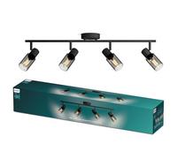 Philips Palms Spot 4-Head, E14 not Included, Black, IP20