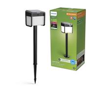 Philips Ezra UltraEfficient Outdoor Solar Pedestal Light with Sensor, 3000K, 250/25lm, Black