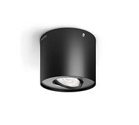 Philips Phase LED Spotlight, Dimming to 10%, 2700K, Easy to Install Ceiling Spotlights, 500lm, 6.5W, Adjustable Spot Head, LED Lamp with EyeComfort, Black