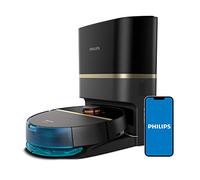 PHILIPS Philips HomeRun 7000 Series High Suction Power (5000 Pa), Small Object Detection, Auto Dump Station, Black, Robot Vacuum Cleaner, App,XU7100/01