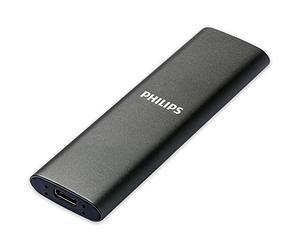 PHILIPS Portable External 2TB SSD - Ultra Slim SATA Ultra Speed USB-C - USB, Read Speed up to 550MB/s, Write Speed up to 550MB/s, Aluminium