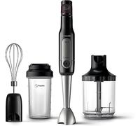 Philips ProMix Viva Collection 300W Hand Blender, SpeedTouch Mixing Power, ProMix Technology, Easy and Intuitive, On The Go Glass, Black, (HR2627/91)