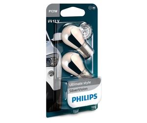 PHILIPS PY21W 12V 12496SVB2 SilverVision Interior Signalling Bulbs Twin
