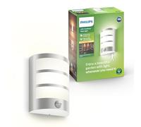 Philips Python LED Outdoor Wall Light, 5.5W, 700 lm, 2,700 K Warm White Light, IP44 Weather-resistant, Infrared Motion Sensor, Built-in LED, Durable, Aluminium