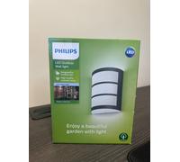 PHILIPS LED Python Outdoor 6W Wall Light [Cool White - Anthracite Grey] Water Resistant IP44, for Garden, Patio and Terrace Lighting.