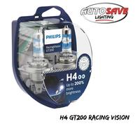 Philips RacingVision GT200 Car Headlight Bulbs H4 (Twin) NEW 2024 12342RGT200