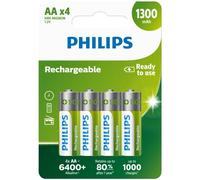 Philips R6B4A130/10 - Rechargeable Battery AA - 1300mAh (4 Batteries)