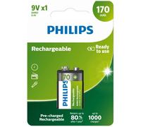 Philips Rechargeable 9V Battery 6HR61 8.4V Nimh Batteries 1BL 170MAH New