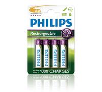 Philips Rechargeable Battery AA - 2100mAh (4 Batteries)