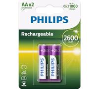 Philips Rechargeable Battery AA - 2600mAh (2 Batteries)