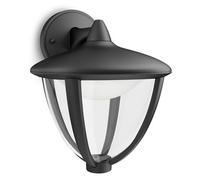 Philips Robin Fixed Matt Black Mains-Powered Led Outdoor Wall Light 430Lm