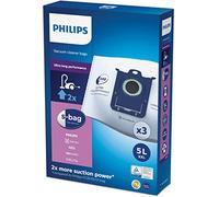 Philips S-Bag FC8027/01 Vacuum Cleaner Bags Ultra-Long Performance 80% Longer-Lasting Compatible with Phillips/Electrolux/Tornado, White