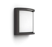 Philips Samondra LED Outdoor Wall Light, 12W, 1,300 lm, 2,700 K Warm White Light, Built-in LED, IP44 Weather-resistant, Durable, Aluminium, Modern Design, Anthracite Grey