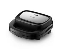 Philips Sandwich Maker 5000 Series, 750 W, Panini, Waffles, Sandwich Panels, Black/Silver (HD2350/80)