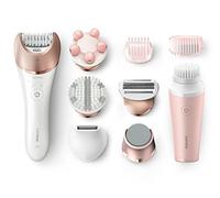 Philips Satinelle Prestige Wet and Dry Cordless Epilator for Face and Body with 7 Attachments and VisaPure Mini Facial Brush - BRP586/00