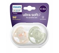 Philips SCF091/32 Set of 2 Ultra-Soft Dummies 0/6 Months Neutral Colours Avent