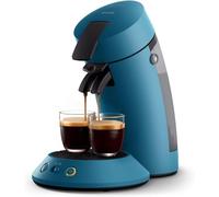 PHILIPS Senseo Original Plus CSA210/00 Coffee Pod Machine (Coffee Strength Choice, Coffee Boost Technology, Recycled Plastic), Blue Pavone