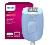 PHILIPS Series 4000 Corded Epilator, LED Light, 2 Speed Settings, 2 Accessories Including Shaver Head, Washable Head, BRE247/00