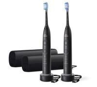 Philips Sonicare 7100 Electric Toothbrush, Sonic Toothbrush with App, 4 Brushing Modes and 3 Intensity Levels, Pressure Alert, EasyStart, SmarTimer, Black, 2 Pack, Model HX7429/03 [New Technology]