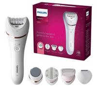 Philips Series 8000 Epilator, Wet and Dry Cordless Hair Removal and Skin Care System, For Legs, Body with 9 Accessories Including Shaver Head and