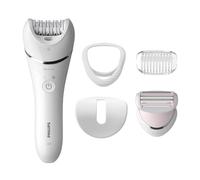 Philips Series 8000 Epilator, Wet and Dry Cordless Hair Removal for Legs and Body with 5 Accessories, Including Shaver Head - BRE710/01