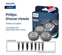 Philips SH91 shaving head Shaving Head Replacement 3 foils+ 3 cutters Compatible with All series 9000 Series Prestige SH91 shaving head