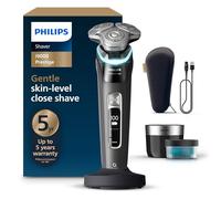 Philips Shaver i9000 Prestige, Wet & Dry Electric Shaver, Ink Black, with Skin IQ Technology, Triple Lift & Cut System, 360 Rotating Dual SteelPrecision Blades, Quick Clean Pod, Model XP9207/30