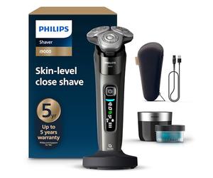 Philips Shaver i9000, Wet & Dry Electric Shaver, Dark Slate, with Skin IQ Technology, Triple Lift & Cut System, 360 Rotating Dual SteelPrecision Blades, Model X9002/30