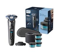 Philips Shaver Series 7000, Wet & Dry Mens Electric Shaver with SkinIQ Technology, Travel Case & Charging Stand, Quick Cleaning Pod plus 3 Additional Cartridges, S7887/63