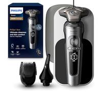 Philips Shaver Series 9000 Prestige, Wet and Dry Electric Shaver, Bright Chrome, Lift & Cut Shaving System, SkinIQ Technology