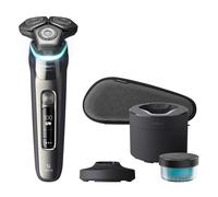 Philips Shaver Series 9000 - Wet and Dry Electric Shaver for Men, SkinIQ Technology, Pop-up Beard Trimmer, Cleaning Pod, Charging Stand and Travel Case (Model S9974/55) EU Plug