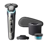 Philips Shaver Series 9000, Wet and Dry Electric, Dark Chrome, with Lift & Cut Shaving System and SkinIQ Technology, Pop-up Trimmer, Cleaning Pod, Charging Stand and Travel Case, Model S9987/55