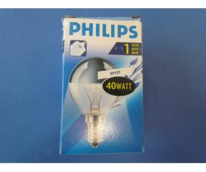 Philips Silver Reflector Bulb Lamp DROP P45 E14 40W Spot