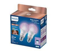 Philips E27 60W Led Rgb & Tunable White A60 Dimmable Smart Bulb Pack Of 2