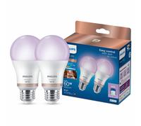 Philips E27 60W Led Rgb & Tunable White A60 Dimmable Smart Bulb, Pack Of 2