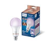 Philips Smart Lighting, Smart LED RGB A80 Bulb, E27 Base, 2452 lm, Color and Tunable White Light 2200-6500 K, Low Dimming, Connected by WiZ, Alexa, Google Home, Apple Home