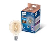 Philips Smart Lighting, Smart LED Filament G95 Bulb, E27 Base, 806 lm, Tunable White Light 2700-6500 K, Low Dimming, Connected by WiZ, Alexa, Google Home, Apple Home