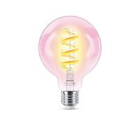 Philips Smart 6.3W G95 E27 RGB Filament Bulb Connected by WiZ, Clear