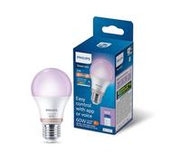 Philips Smart Lighting Smart Light Bulb, A60, E27, RGB | Color and Tunable White Light 2200-6500 K, Smart LED, 806 lm, Low Dimming, Connected by WiZ, Smart Home