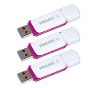 Philips Snow Edition Super Speed 3.0 USB Flash Drive 3X 64GB for PC, Laptop, Computer Data Storage, Read Speed up to 100MB/s