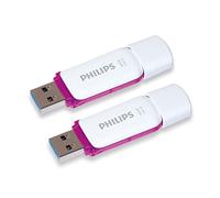 Philips Snow USB Flash Drive 64 GB, USB 3.0, 2 pack - Purple