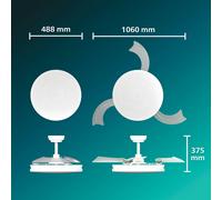 Philips Solr LED ceiling fan, white, DC, quiet, CCT