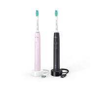 Philips Sonicare 3100 Black & Pink HX3675/15 Electric Toothbrush - 3x Plaque Removal, Pressure Sensor, BrushSync, QuadPacer (8.7101E+12)