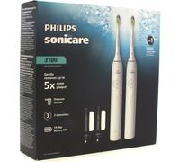 Philips Sonicare 3000 Series Electric Toothbrush - Sonic Toothbrush with Pressure Sensor, 3 Intensity Levels, EasyStart, SmarTimer, 14-Day Runtime, Travel Case, White, 2 Pack, HX4072/41, [New]