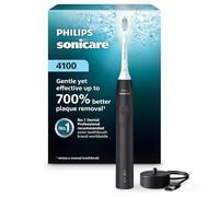 PHILIPS Sonicare 4100 Electric Toothbrush, Rechargeable Electric Toothbrush with Pressure Sensor, Black HX3681/24